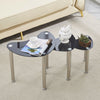 3pcs Heart Shape Black Tempered Glass Side End Nested Table Bedside Coffee Table