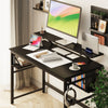Mondeer 120cm Computer Desk with 2 Storage Shelves Removable Monitor Stand Black