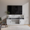 60'' TV Stand with 30'' Electric Fireplace Storage Cabinet Media Entertainment