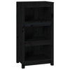 BaraSh Book Cabinet Black 50x35x97 Solid Wood Pine,wooden bookcase free T2S0