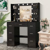 Dressing Table Mirror with Lights Makeup Vanity Desk Organizer Dresser 7 Drawers