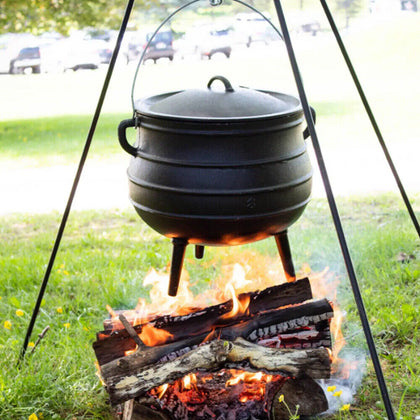 3 Legged Cast Iron Potjie Pot Pre Seasoned Camping Pot Dutch Oven Food Stew Pot