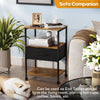 Bedside Table with Charging Station, Nightstand with 2 Outlets and 2 USB Ports