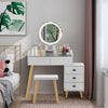 LED Mirror Dressing Table Vanity Make up Desk with 5 Drawers and Stool