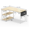 Flamaker Office Desk L Shaped Corner Desk Gaming Desk Home w/ Storage Shelves