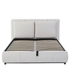 Upholstered Bed Ottoman Bed Frame Beige Fabric With Storage Double, No Mattress