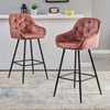 2* Velvet Bar Stools Breakfast Bar stool Pub Chairs Padded Seat Metal Leg CLIPOP