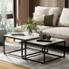 FATIVO Nest Square Marble Coffee Table Accent Furniture Center Table Stand Home