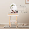 LED Mirrored Dressing Table Modern Makeup Vanity Cushioned Stool Set for Bedroom