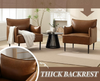 Armchair PU Leather Upholstered Padded Lounge Seating Living Room Office Brown