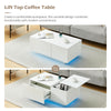 White High Gloss LED Coffee Table With Storage Lift Top Up Drawer Wooden Modern