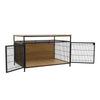 Large Wooden Dog Crate Heavy Duty Metal Bar Pet Kennel Cage Side End Table