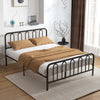 King Size Rustic Metal Bed Frame Mattress Foundation w/Metal Slats Support