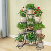 9 Pot Metal Plant Stand Home Outdoor Garden Flower Pot Shelf Display Rack