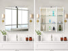 LED Bathroom Cabinet Mirror Wall Mounted 3 Doors Storage Cupboard Glass Shelf