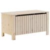 Wooden Storage Box with Lid - Solid Pine Wood - 100 x 49 x 54 - Untreated D0Y7