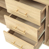 Sideboard Cabinet Rattan Chest of Drawers with 2 Doors and 3 Drawers for Bedroom