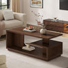 47.24" Coffee Table with Storage Shelf, 3-Tier Rectangle Wooden Center Tea Table