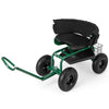 Outdoor Heavy-Duty Gardening Cart w/ 26 cm Tires-Green