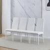 Modern Set of 4 Faux Leather Dining Chair Padded Seat Kitchen Dinning Room White