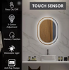 kleankin Bathroom Mirror with LED Lights, Dimmable Makeup Mirror 47-2-80