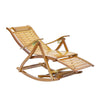 Bamboo Rocking Chair Extra Retractable Sun Bed Patio Lounger Reclining Armchair