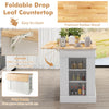 Kitchen Island Storage Cabinet Kitchen Island Table w/Drop Leaf Countertop White