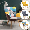 Retro Modern Armchair Wing Back Button Chair Single Sofa Seat Upholstery Linen