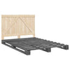 Bed Frame with Headboard Grey 140 x 200 Solid Pine Wood, Bed, Bedroom P3F2
