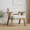 Dusk Matilda Natural Stripe Linen & Solid Wood Accent Chair RRP £179