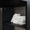 Corner Dressing Table Black Makeup Desk with LED Lights 3 Angle Mirror 5 Drawers