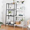 Industrial 4-Tier Storage Shelves Ladder Bookshelf Metal Frame Bookcase Display