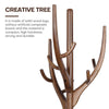 Solid Wood Coat Stand Heavy Duty Freestanding Hallway Coat Rack Tree w/ 12 Hooks