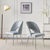 Dining Chair Thick Upholstered Kitchen Chair with Metal Legs Light Grey Set of 2