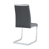 Dining Chairs Set of 2 Grey PU Cantilever Chairs with High Back and Chrome Legs