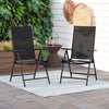Patio Chairs Set of 2 Folding Outdoor Chair Sling Dinning Adjustable Chair Black