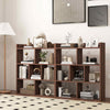 Wooden Bookcase 7 Cubes Open-back Bookshelf Storage Display Shelf-Walnut