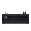 Modern 120CM TV Unit Cabinet Stand Set Black High Gloss with LED Lights Drawers