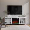 178cm TV Stand Unit Cabinet Recessed 23" Electric Fireplace with Storage Shelves