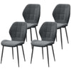 Modern Style Kitchen Chairs Set of 4 with Flannel Upholstered, Dark Grey