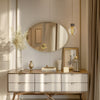 Modern Wall Mirror with Gloden Frame Oval Wall Mounted Makeup Dressing Mirror