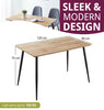 Small Dining Table, Brown Oak Effect Top Kitchen Table in Black Metal Legs,120cm