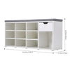 Wood Shoe Bench Hallway Shelves Rack with Cushion Storage Bench with Padded Seat