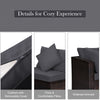 4 PCS Patio Rattan Conversation Set Sofa Ottoman Set Metal Frame w/Coffee Table