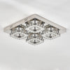 Crystal LED Ceiling Light Modern Square Chrome Lamp Fitting Pendant Chandelier