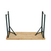 Outdoor Wood Folding Beer Table & 2 Bench Set Trestle Pub Patio Garden Steel Leg