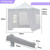 Commercial Grey Pop Up Gazebo With Sides Garden Marquee Market Stall Tent 3x3m