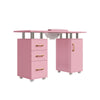 Manicure Nail Table Movable Nail Station Desk with Casters for Nails Art Beauty