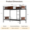 Metal Bunk Bed 3FT Single over Single Loft Bed Frame W/ Ladder Safety Guardrail