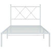 Bed Frame with Headboard Metal White 90 x 200 G7C7